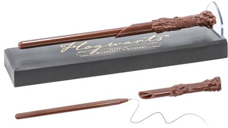Harry Potter Levitating Wand Pen - Colourful Crest - Magical Desk Accessories, Stationery, & Collectible
