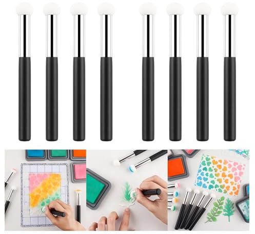 OTCRAFT 8 Pcs/Set Sponge Applicators, Mini Paper Sponges Mushroom Heads Pouncers for Card Making, Ink Blending Brushes Background Blender Paintbrush Art Blending Tool Card Making Stamp InkBlending