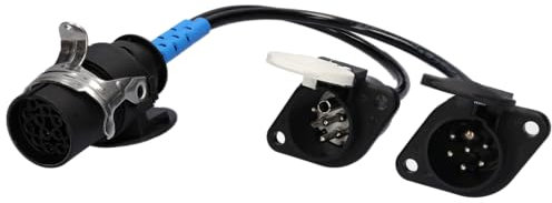 SAMETRUCK LKW Kurzadapter 24V mit 50cm Kabel 15pol auf 2X 7pol Stecker Steckdose Anhänger