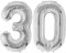 FUNFEST Ballon Anniversaire 30 Ans Argent 100cm - Décoration Avec Ballon XL & Paille - Vole Avec de l'Hélium - Réutilisable de Qualité Supérieure