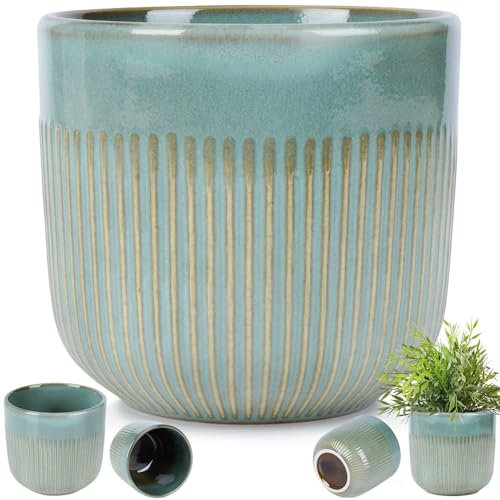 Vilde Blumentopf Pflanzentopf Übertopf aus Porzellan grün 11 cm