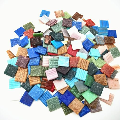 Piastrelle per mosaico al quarzo, 500 g, 2 cm, multicolore, per fai da te, artigianato, hobby, arte, decorazione da parete di casa (colori misti)