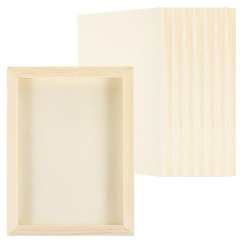 PATIKIL Panneaux en Bois de 6x8, Lot de 8 Panneaux Carrés en Bois Non Finis Pour Peinture Artisanale Diy, Couleur Bois
