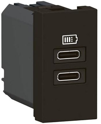 Prise USB double type-C Mosaic Legrand - 3A - 15W - 1 module - Noir mat