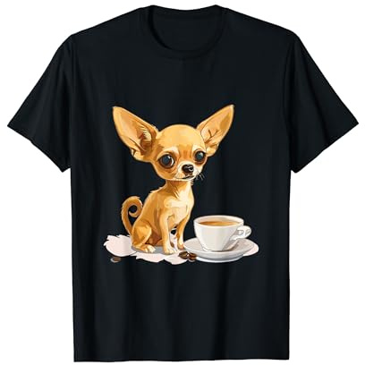 Chihuahua mignon avec une tasse de café chiwawa T-Shirt