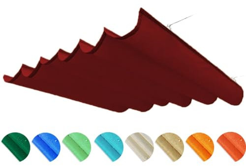WIGING Rétractable Vague Voile D'ombrage, Imperméable Imperméable Résistant Aux UV Couverture D'ombre avec Kit De Montage pour L'extérieur Pergola Solarium Patio Pont Cour