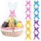 Large Cellophane Bags for Hampers with Pull Bows, 12Pcs (70CMx52CM/27.6 x 20.5 inches) Clear Cellophane Wrap Bags for Gift Baskets Hamper Making Easter Valentine's Day Gift Presents Packaging