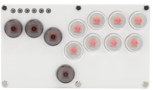 Cuifati Stick 12 Tasten Hebelloser Gaming-Controller, All-Button-Controller Street Fight Pad mit Turbo-Funktionen für PC Ps3 Switch Steam Gaming-Tastatur, Unterstützt SOCD
