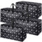 4 Pack Extra Large Storage Boxes with Lids, Heavy Duty Storage Boxes for Moving House Big Strong, Waterproof Clothes Storage Bags with Zips, Laundry Bags