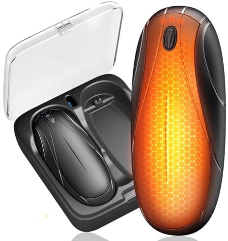 Handwärmer Elektrisch,2-In-1 Magnetic Handwärmer mit Ladefach,14000mah Taschenwärmer mit 3 Wärmestufen,Elektrische Handwärmer für Frauen,Mann,Familien,Golf,Jagd und Camping (Schwarz, N7)
