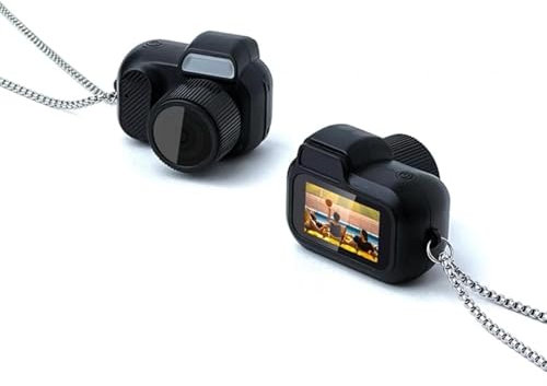 La più Piccola Fotocamera Al Mondo, Mini Fotocamera, Fotocamera Digitale 1080P 2 MP 100 Minuti di Autonomia, Piccola Videocamera con Schermo a Colori, Tracolla per Adolescenti,