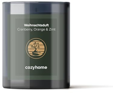 Cozyhome Cranberry-Orange-Zimt Sojawachs Duftkerzen im Glas - Handgefertigte Sojawachs Deko Kerzen aus Deutschland - Premium Sojawachskerze mit intensiver Duft und langer Brenndauer