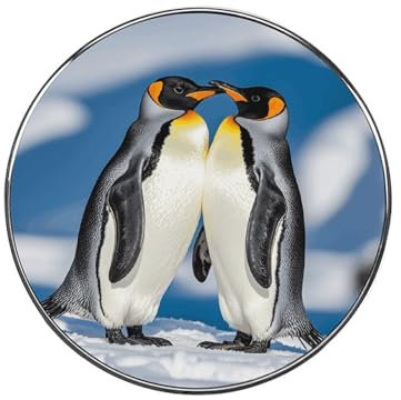 Runder magnetischer Kühlschrank-Aufkleber, Pinguine im Schnee, bedruckte Whiteboard-Magnete, Heimdekoration für Büro, Schrank, Geschirrspüler, Spind, Küche