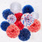 EASY JOY Red White Blue Tissue Paper Pom Pom Patriotic American Party Decorations 4th of July Independence Day Decoration Memorial Day USA Flag Theme Party Supplies