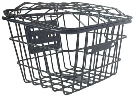 Harilla Fahrradkorb für hinten, Lastenkorb mit Abdeckung, verstärkter Rahmen für Fahrräder von Erwachsenen, Frauen und Männern, Schwarz