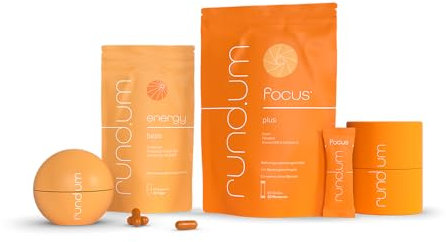rund.um energy 3er Set - energy Kapseln, focus Sticks und energy Kugel inkl. Dose - Nahrungsergänzungsmittel für mehr Energie und Konzentration - vegan, laktose- und glutenfrei