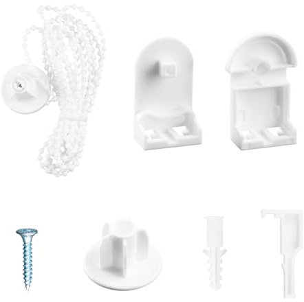 Tabanzhe Roller Blind Fittings-25mm Plastic Replacement Repair Kit for Curtain Roller Roller Blind Spares Accessories with Beaded Chain for Curtain Rods Roller Blind Brackets