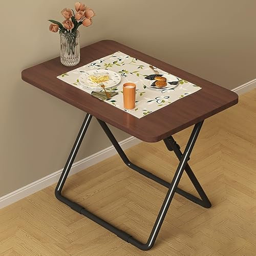 Tragbarer faltbarer Esstisch, kompakter Küchentisch, platzsparend, keine Montage erforderlich, 60 × 40 × 70 cm, rechteckiger Schreibtisch für Home Office (braun)