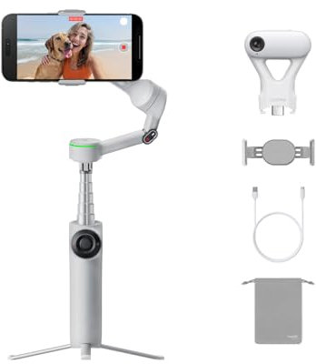 Insta360 Flow 2 Pro Pack AI Tracker Gimbal Gimbal para Smartphone AI, seguimiento con Apple DockKit, seguimiento multipersona, trípode y palo selfie incorporado, estabilizador portátil