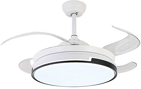 Precio de Fábrica simple acrílico tricolor atenuación ventilador luz moderna LED Control remoto ventilador suspensión Abs hoja techo dormitorio sala comedor oficina dormitorio