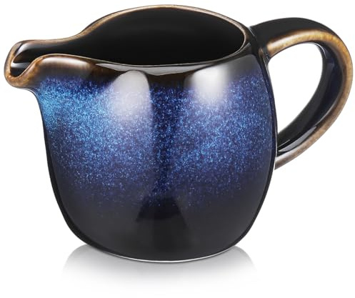 NOLITOY Milchkännchen Aus Keramik 250Ml Mit Ausguss Und Griff Für Kaffee Sahne Milchkrug Kreatives Design Für Haushalt Und Café