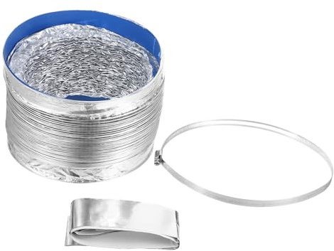 HOLIDYOYO Gaine de Ventilation Aluminium à Haute Température Tuyau Flexible pour Conduits Hvac Ventilation Sèche Linge et Climatisation Revêtement Ignifuge Renforcé