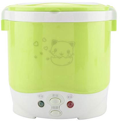 Wakects 12 V 100W Tragbarer Reiskocher für Autos, 1L Electric Food Dampfer Wärmer Heimreiseverwendung (GREEN)