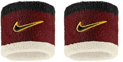 Nike Swoosh Classic Wristbands 2er Pack Schweißbänder Tennis Fitness Running Handgelenkbänder Sport, Team Crimson/Sail/Black, One Size