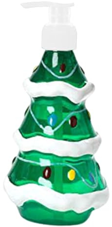 KiBcsLic Seifenspender für Bad & Küche, 350ml Seifenspender, Nachfüllbare Pumpflasche, Spülmittelspender aus Kunststoff, Soap Dispenser für Restaurant Hotels Badezimmer Arbeitsplatte, Weihnachtsbaum