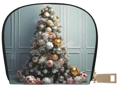 AABSTBFM Kartenetui mit Weihnachtsbaum und Ball, bedrucktes Kartenetui, PU-Leder, Organizer-Tasche für Männer und Frauen, Weihnachtsbaum mit Kugel, Einheitsgröße, Modern