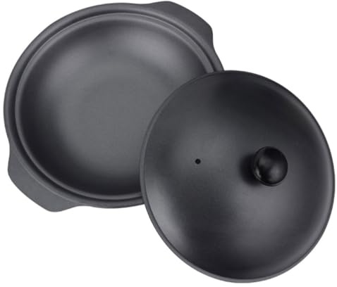 Balacoo Cazuela de Hierro Fundido Eficiencia Energética Olla Antiadherente Doble Asa para Guisar Comida Cocina Doméstica
