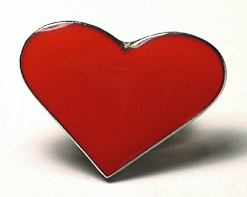Metall Emaille Brosche Rot Love Luv Herz.
