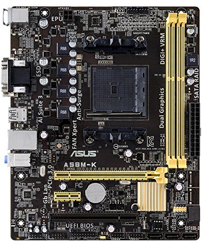 Asus A58M-K Mainboard Sockel FM2+ (ATX AMD A58, 2X DDR3 Speicher, 4X SATA II, 4X USB 2.0)