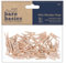 Papermania Wooden Natural Mini Pegs Pack Of 50, For Paper Craft, Decoration, Home Art Decor, Wedding, Tiny Craft Essentials