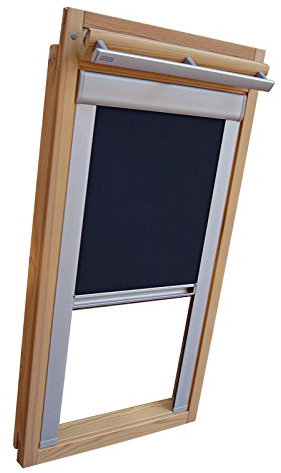 Hochwertiges Verdunkelungsrollo Rollo mit Seitenschienen für Velux DKL/DKU-EP GGU,GPU,GHU,GTU CK06 dunkelblau // Verdunkelungsrollo/Verdunkelungs-Rollo/Fensterrollo