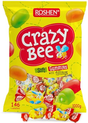 Roshen Crazy Bee Frutty Jelly Candy, 2.2 lbs/ 1 Kg