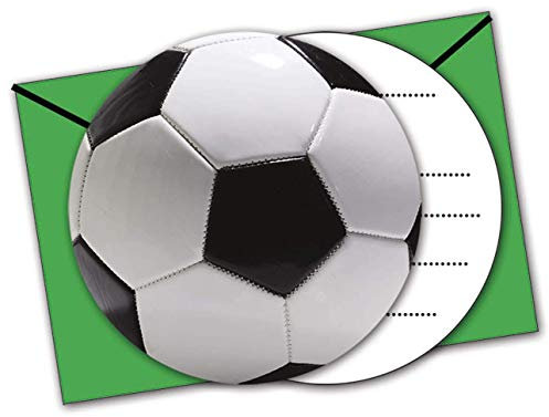 Procos Lot de 6 cartes d'invitation football party avec enveloppes Multicolore PR86873