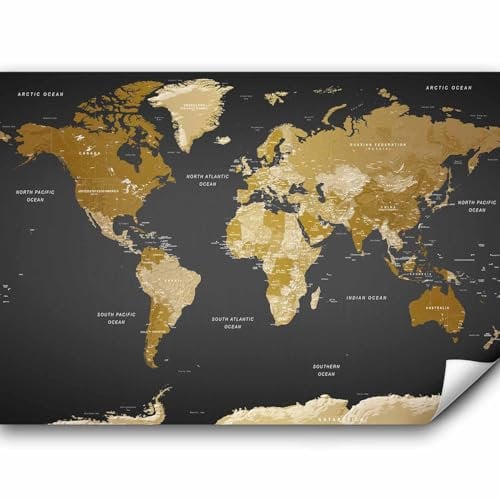 Papier peint murando intissé 400x280 cm Décoration Murale XXL Poster Tableaux Muraux Tapisserie Photo Trompe l'oeil XXL Carte du monde Continente k-A-0092-a-a