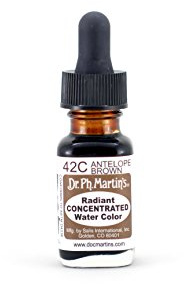 Dr. Ph. Martin's Radiant Concentrated Water Color (42C) Watercolor Bottle, 0.5 oz, Antelope Brown, 1 Bottle