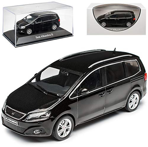 Seat Alhambra Schwarz Van Ab 2010 2. Generation 1/43 Modell Auto mit individiuellem Wunschkennzeichen