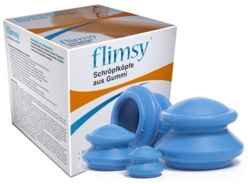 SCHRÖPFEN Massage Set aus Gummi für Vakuumtherapie SCHRÖPFKÖPFE 4 Stk