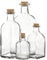 Glass Storage Bottle Jars Vials with Cork Stopper Lid - Sets of 3 or 6
