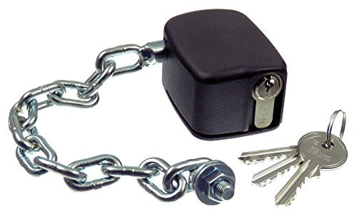 SECCARO, serratura per bidoni della spazzatura con cilindro 30/10, nero, lucchetto per bidoni della spazzatura