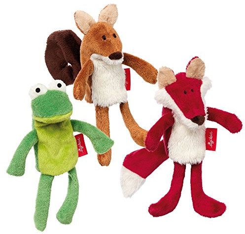 SIGIKID 41564 Fingerp-set Wald Soft PlayQ Mädchen und Jungen Babyspielzeug empfohlen ab 6 Monaten mehrfarbig, 14 cm