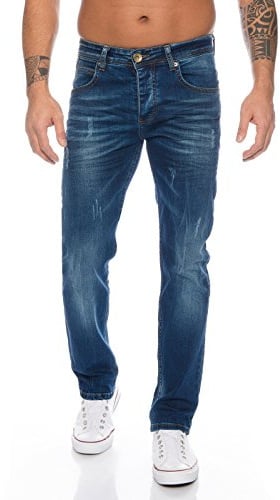 Rock Creek Jeans Herren Hose Regular Fit Stretch Stonewashed Denim M2A