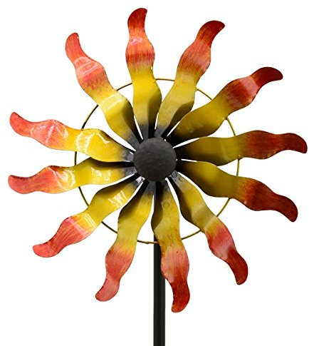 Exner WINDRAD °Art Ferro ° Sonne ° Metall° Windspiel° GARTENSTECKER° 39,5 x 11,5 x 168 cm