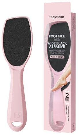 F3 Systems, Wide Emery(Pink), Double-Sided Pedicure Tool, Colossal Foot File for Men & Women, Effective for Cracked Heel, Callus Remover, Foot Scrubber, Professional