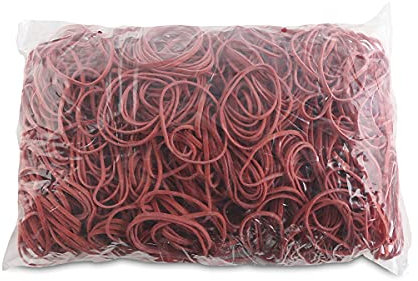 OFFICE PRODUCTS Gummibander Durchmesser: 50mm Farbe: Rot/Gewicht: 1000g - 1 kg/Haushaltsgummi Gummiringe Gummi/Kautschuk 60% / Gummis für Zuhause Büro Schule