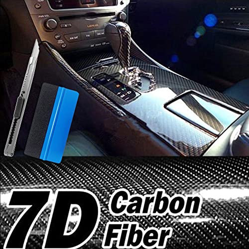 NewL Adhesivo de Vinilo de Fibra de Carbono 7D de Alto Brillo con Aire Realease sin Burbujas, Antiarrugas, Viene con Herramienta de instalación (30 cm x 152 cm)