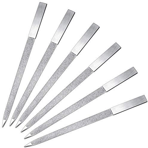 Yooyg Lime à ongles diamantée en acier inoxydable double face - Lime à ongles en métal - Polissoir les ongles des doigts et des orteils - Limes de manucure pour salon et maison
